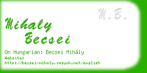 mihaly becsei business card
